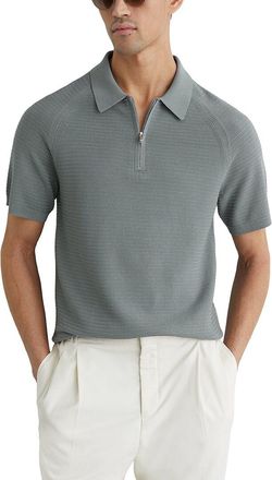 Reiss Estate Half Zip Texture Sweater