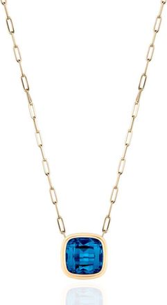 Goshwara Manhattan Cushion Pendant Necklace in Deep Blue at Nordstrom, Size 18
