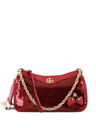 Gucci Borsa a tracolla Strawberry Ophidia piccola con paillettes - Rosso