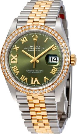 Rolex Green Diamond Dial Automatic Ladies Steel and 18K Yellow Gold Jubilee Watch 126283GNRDJ