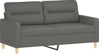 vidaXL Sof&aacute; De 2 Plazas De Tela Gris Oscuro 140 Cm Vidaxl