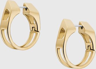 Diesel Gold-Tone Stainless Steel Hoop Earrings - Earrings - Unisex - Gold