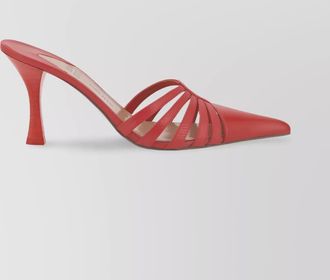 PARIS TEXAS leather python-effect mules