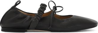 Kazar Modieuze zwarte ballerinas op een leren zool - Dames - Ballerinas - Zwart - 36 EU - Leer - Schoenen