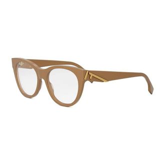 Fendi Round Full-Rim Acetate Eyeglasses - Brown