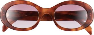 Celine Triomphe 52mm Oval Sunglasses in Blonde Havana/gradient at Nordstrom
