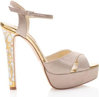 Freya Rose Rose in Bloom Ankle Strap Pearl Heel Sandal in Taupe at Nordstrom, Size 41