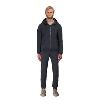 Moorer MenS Dark Grey Zip Hoodie, Size 56