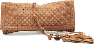 Gucci Clutch con borchie - Marrone