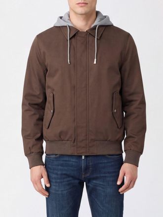 Eleventy Bomber in pura seta con cappuccio e chiusura a scomparsa