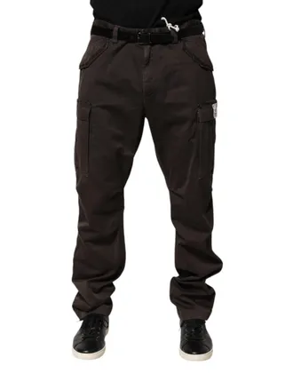 Dolce & Gabbana Brown Cotton Stretch Cargo Men Trouser Mens Pants
