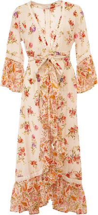 Guadalupe Design Womens Ara Floral Maxi Dress In Beige