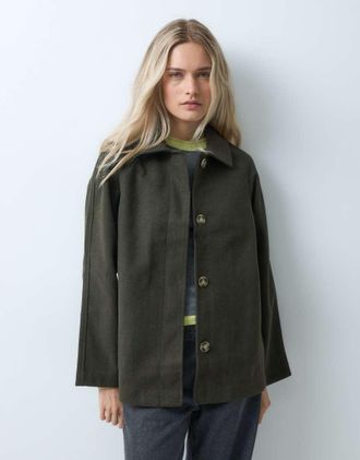 Only Giacca con bottoni a pressione in dark khaki-Verde