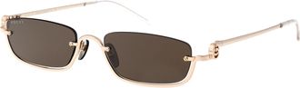 Gucci Unisex Sunglasses Gg1278s Gold-Brown Metal Gold-Gold-Brown Gold/gold/brown