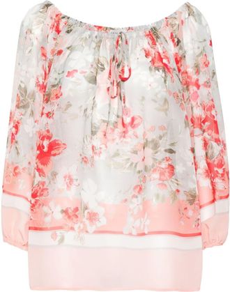 Ermanno Scervino floral-print crepe blouse - women - Polyester - 40 - Grey