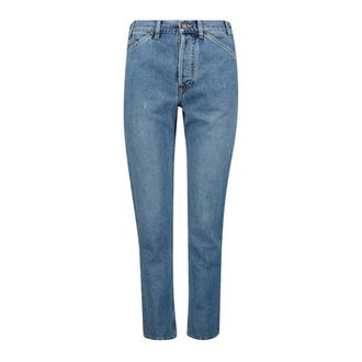 Moschino High-waisted light blue straight jeans