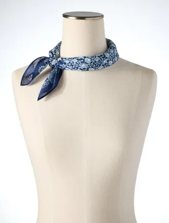 Talbots Elegant Vines Neckerchief - Ink - 001 Talbots