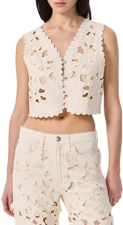 Rag & Bone Coralie Floral Cutout Vest in Ecru at Nordstrom, Size X-Small