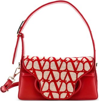 Valentino Garavani Le Petit Deuxieme Iconographe canvas en leren schoudertas - Beige