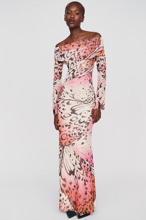 AFRM Off-Shoulder Mesh Maxi Dress