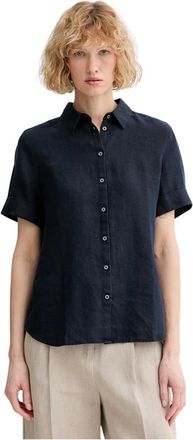 Marc O'Polo Dames, Blouses & Shirts, Blauw, Maat: XS Linnen