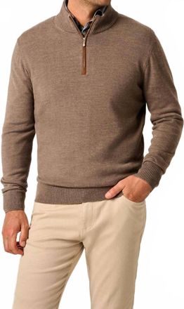 Johnnie-O Rynor Merino 1/4 Zip Sweater In Walnut