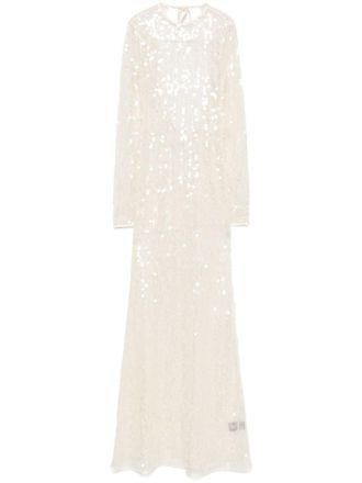 DAVID KOMA White Sequin Dress