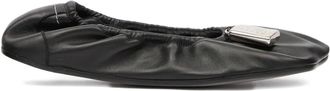 Maison Margiela charm gathered ballet flats - women - Lamb Skin/Calf Leather/Calf Leather/Rubber - 38.5 - Black