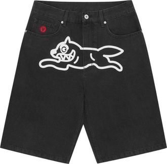 Icecream Zwarte Hondengrafiek Denim Shorts - Heren - Denim shorts - Zwart - W32 - Denim - Korte Broeken