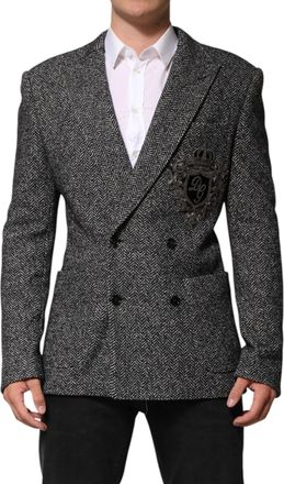 Dolce & Gabbana Visgraat Blazer met Logo Detail