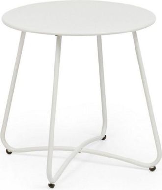Konte Design Mesa de centro redonda de acero blanco