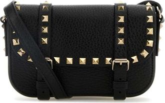 Valentino Garavani Black Leather Rockstud Crossbody Bag