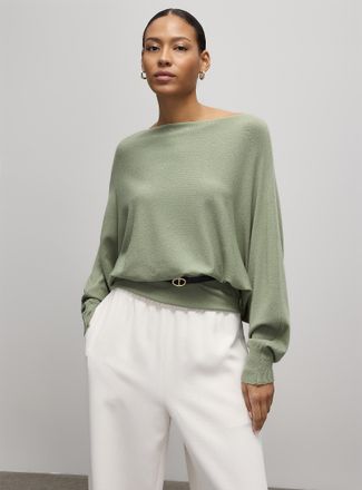 Contemporaine Womens Loose boat-neck sweater Exclusive collection from Italy