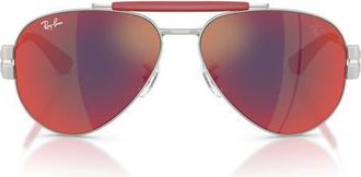 Ray-Ban x Ferrari 58mm Phantos Sunglasses in Silver /Dark Grey at Nordstrom
