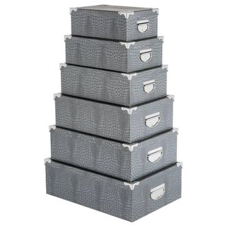 5five Simply Smart 5five Simply Smart - 6 Esquineras Grises Croco - 5five