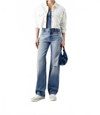 G-Star Cropped Wander Denim Jacket In Lt Chalk