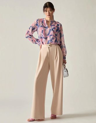 James Lakeland Womens Pink Mosaic Print Blouse - Size: 16
