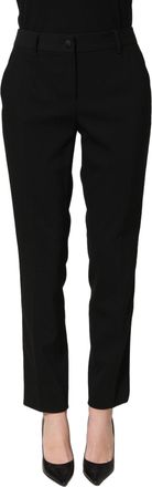 Dolce & Gabbana Womens Virgin Wool Stretch Trousers Black Silk