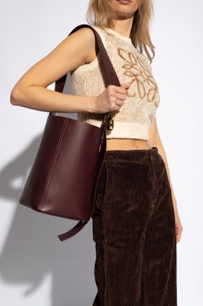 Loewe Medium Pebble Shoulder Bag, Womens, Burgundy