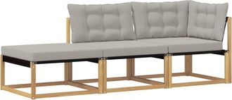 vidaXL Conjunto De Sof&aacute;s De Exterior Con Coj&iacute;n Blanco Y Gris Claro Vidaxl
