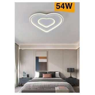 Trade Shop Trade Shop Traesio - Trade Shop - Plafoniera Led Da Soffitto Forma Di Cuore 54 W In Alluminio Luce Calda 3000k C19