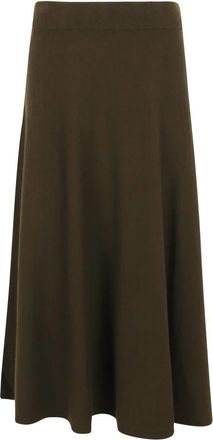 Jovonna London Wolmix A-lijn Rok - Dames - Midirokken - Groen - L - Wol - Rokken