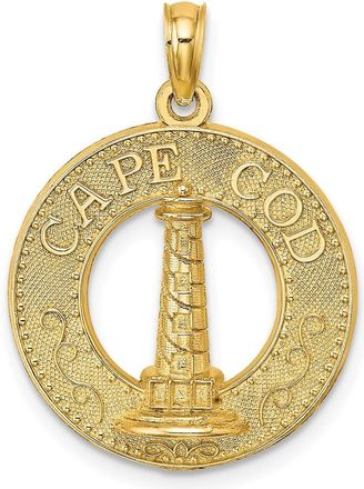 Diamond2Deal 14k Yellow Gold CAPE COD Lighthouse Charm Pendant