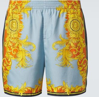 Versace Printed silk shorts