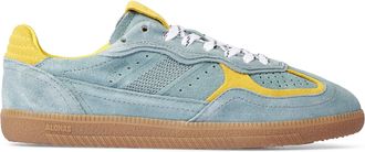 Alohas Muted Blue Low-Top Sneakers with Suede-Like Texture