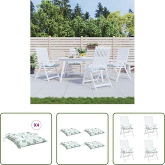 vidaXL vidaXL Cuscino esterno - Cuscini per Sedia 4 pz Motivo a Foglie 40x40x7 cm Tessuto