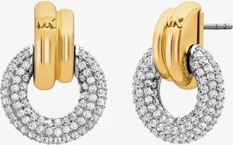 Michael Kors Pav&eacute; Interlocking Hoop Earrings