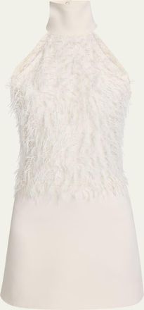 Courrèges Feather-Thread Halter Mini Dress