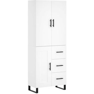 vidaXL Highboard White 69.5x34x180 cm Engineered Wood Vidaxl