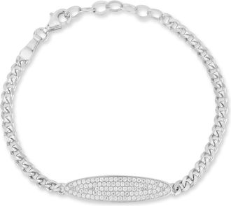 Glaze Jewelry Sterling Silver Curb Chain ID Bracelet